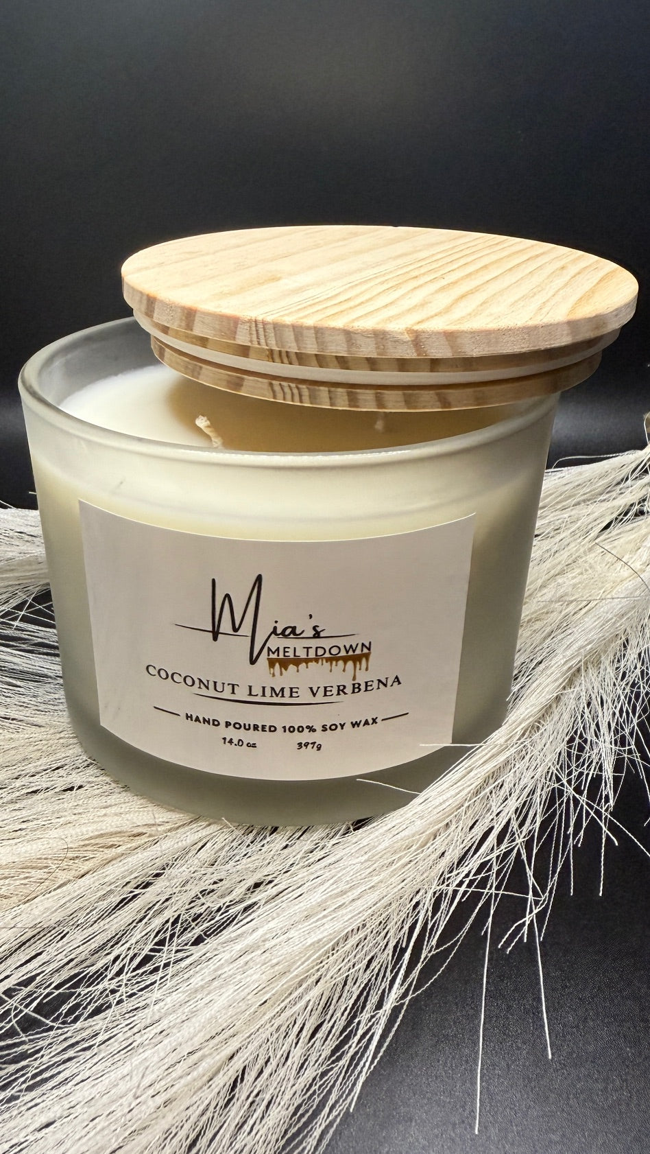 Coconut Lime Verbena Fragrance Soy Wax Candle, 13 oz / 3 wick