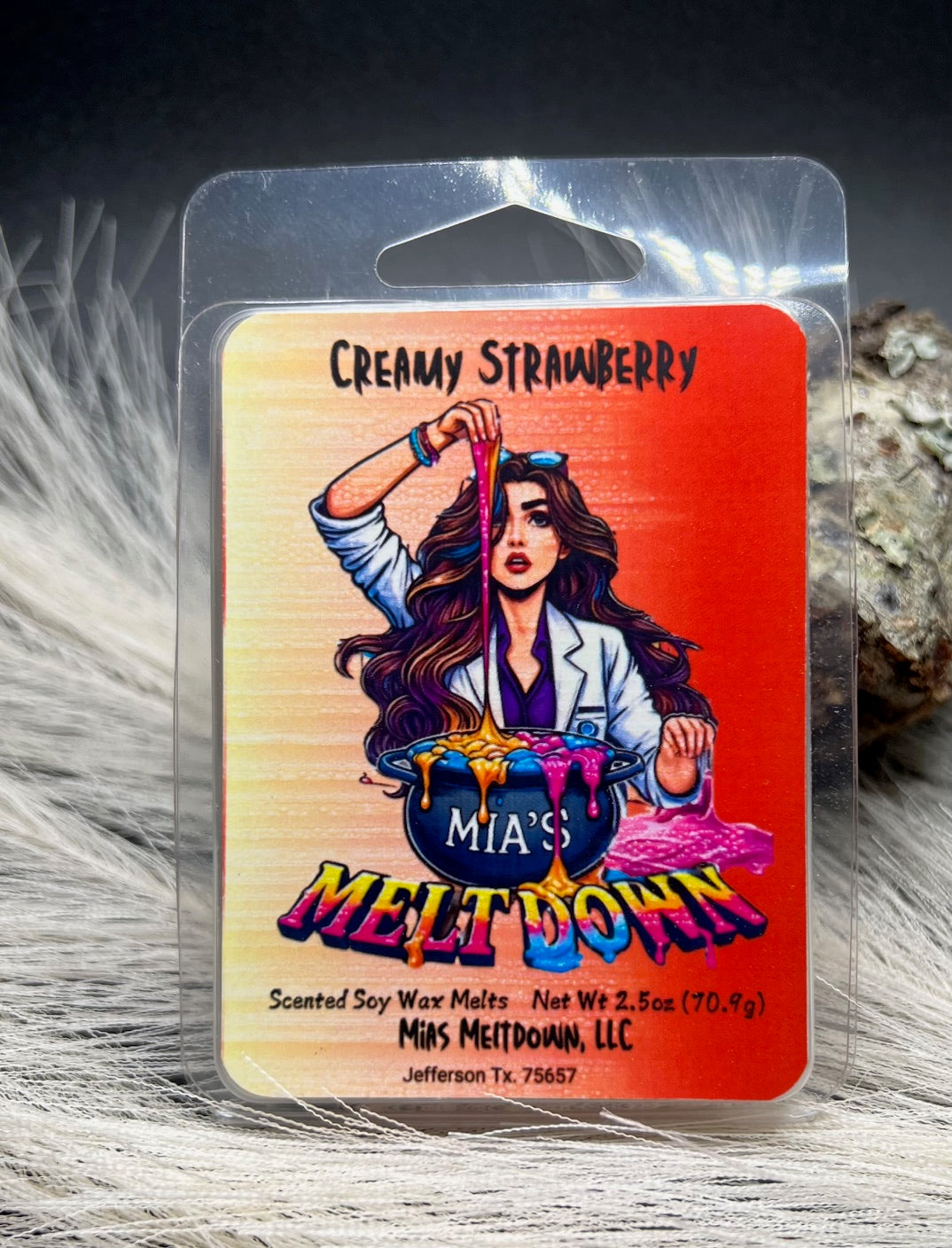 "Creamy Strawberry" Scented Soy Wax Melt 2.5 oz