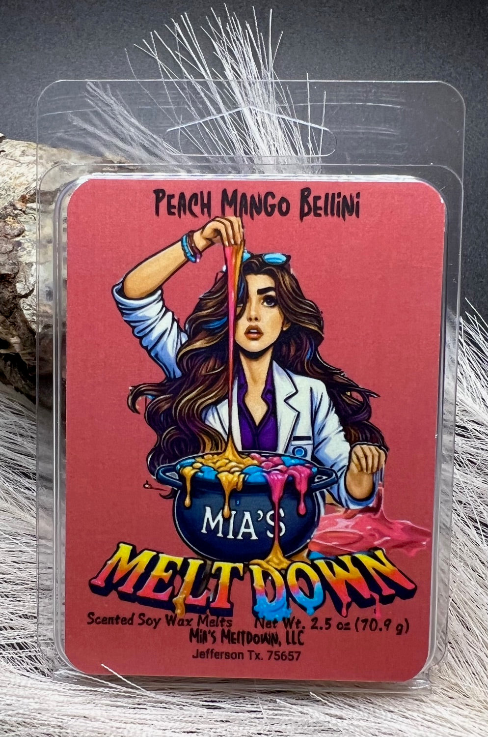 "Peach Mango Bellini" Scented Soy Wax Melt 2.5 oz