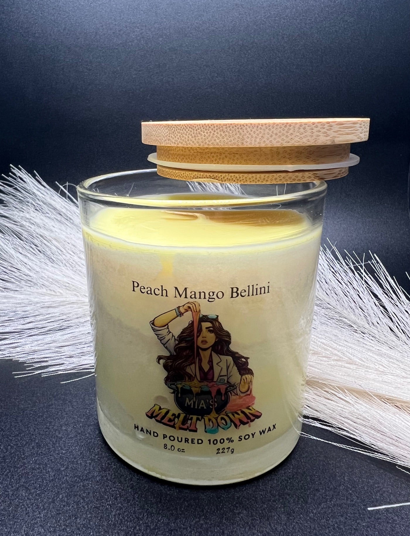 Peach Mango Bellini Fragrance Soy Wax Candle, 8.0 oz (LOGO)